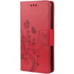 Mobigear Flowers Samsung Galaxy A33 Plånboksfodral med sedelfack - Röd