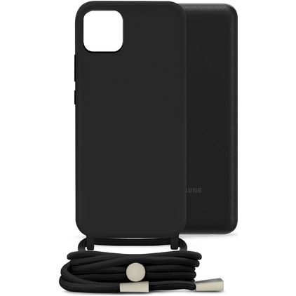 Mobilize Lanyard Gelly Samsung Galaxy A03 TPU flexível Capa com cordão - Preto