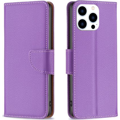 Mobigear Excellent iPhone 16 Pro Max Lompakkokotelo + Setelitasku - Violetti