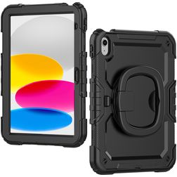Mobilize Rotating Defender iPad 10 (2022) Plastica rigida / Silicone Back cover + Tracolla + Supporto - Nero
