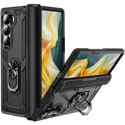 Mobigear Armor Ring Samsung Galaxy Z Fold 6 Fodral Hårdplast Skal Stötsäkert med ringhållare - Svart