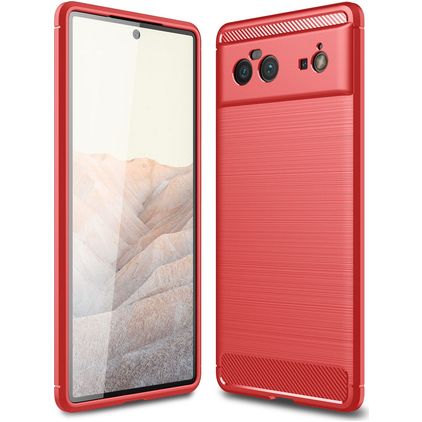 Mobigear Brushed Slim Google Pixel 6 TPU flessibile Back cover - Rosso