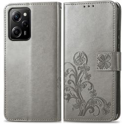 Mobigear Clover POCO X5 Pro Wallet case - Grey