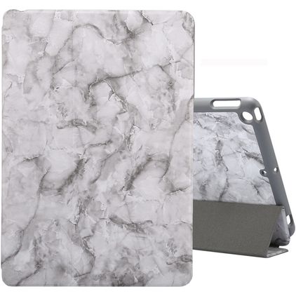 Mobigear Tri-Fold Marble iPad 8 (2020) Cover a libro + Portapenna - Grigio