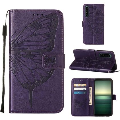 Mobigear Butterfly Sony Xperia 1 IV Etui z klapką typu portfel - Fioletowy