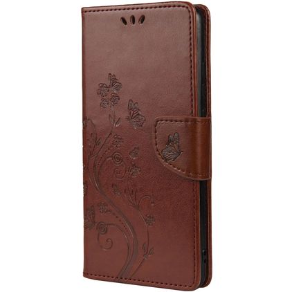 Mobigear Flowers Samsung Galaxy A33 Plånboksfodral med sedelfack - Brun