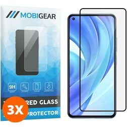 Mobigear Premium Xiaomi Mi 11 Lite Vidro temperado Película de ecrã - Compatível com capas - Preto (Pack de 3)