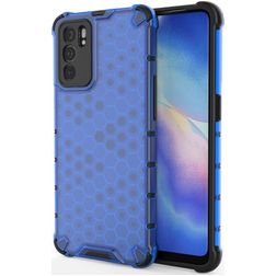 Mobigear Honeycomb OPPO Reno 6 5G Hard Case Back cover Shockproof - Blue