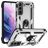 Mobigear Armor Ring Samsung Galaxy S22 Hårdt Bagsidecover Stødsikkert med ringholder - Sølv