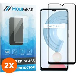 Mobigear Premium Realme C21 Vidro temperado Película de ecrã - Compatível com capas - Preto (Pack de 2)