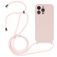 Mobigear Lanyard iPhone 15 Pro Silikon Etui ze smyczą - Sand Pink