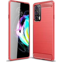Mobigear Brushed Slim Motorola Edge 20 TPU flexible Carcasa - Rojo