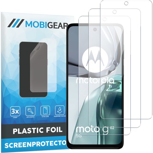 Mobigear Motorola Moto G62 Screen Protector Film - Case Friendly (3-Pack)