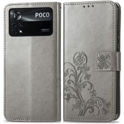 Mobigear Clover POCO X4 Pro 5G Lompakkokotelo + Setelitasku - Harmaa