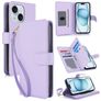 Mobigear Wallet iPhone 15 Plus Capa livro Carteira - Roxo