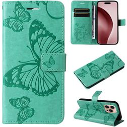Mobigear Butterfly iPhone 16 Pro Cover a libro portafoglio - Verde