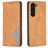Mobigear Rhombus Slim Samsung Galaxy S25 Plus Cover a libro - Cognac