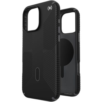 Speck Presidio2 Grip iPhone 16 Pro Max MagSafe Hårdt Bagsidecover Stødsikkert - Sort