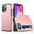 Mobigear Card iPhone 13 Mini Hårdt Bagsidecover Stødsikkert med kortholder - Rosaguld