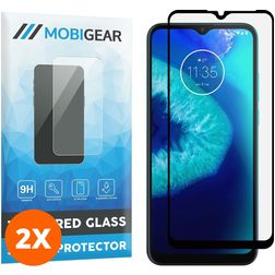 Mobigear Premium Motorola Moto G8 Power Lite Tempered Glass Screen Protector - Case Friendly - Black (2-Pack)