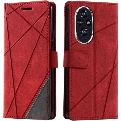 Mobigear Rhombus HONOR 200 Lompakkokotelo + Setelitasku - Punainen