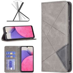 Mobigear Rhombus Slim Samsung Galaxy A33 Cover a libro - Grigio