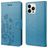 Mobigear Flowers iPhone 14 Pro Max Capa livro Carteira - Azul