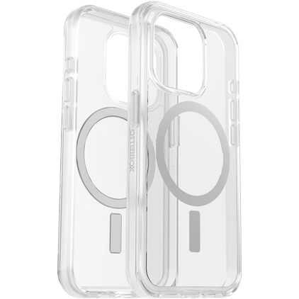 OtterBox Symmetry Plus Gennemsigtig iPhone 15 Pro MagSafe Hårdt Bagsidecover Stødsikkert - Gennemsigtig
