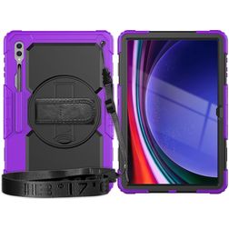Mobigear SureGrip Xtreme Samsung Galaxy Tab S9 Ultra Capa Plástico rígido / Silicone Capa traseira + Alça de ombro + Suporte - Roxo
