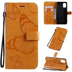 Mobigear Butterfly Samsung Galaxy A71 Wallet case - Cognac
