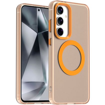 Mobigear Shockproof Samsung Galaxy S24 FE MagSafe Hard Case Back cover - Orange