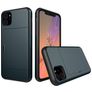 Mobigear Card iPhone 11 Fodral Hårdplast Skal Stötsäkert med korthållare - Marinblå