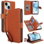 Mobigear Wallet iPhone 15 Plus Pungetui med Seddelrum - Brun