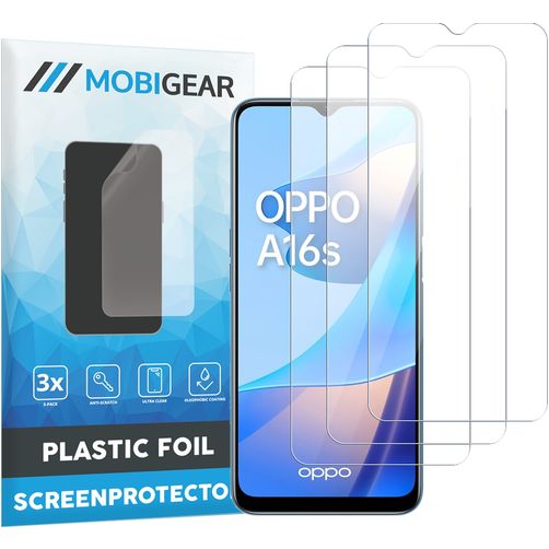 Mobigear OPPO A16s Protector de pantalla Film - Compatible con fundas (pack de 3)