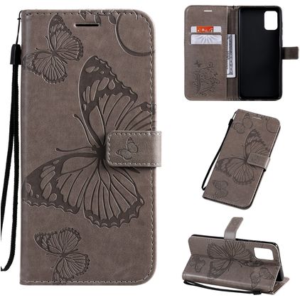 Mobigear Butterfly Samsung Galaxy A71 Capa livro Carteira - Cinzento