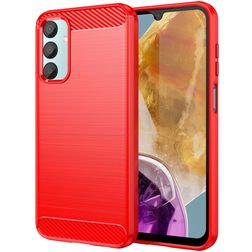 Mobigear Brushed Slim Samsung Galaxy M15 Flexible TPU Back cover - Red