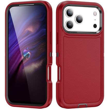 Mobigear Rugged iPhone 17 Pro Kova Suojakuori Iskunkestävä - Punainen