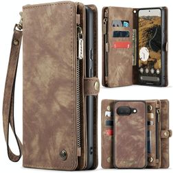 CaseMe 008 Google Pixel 9a Cover Aftageligt 2-i-1-pungetui med Seddelrum - Brun