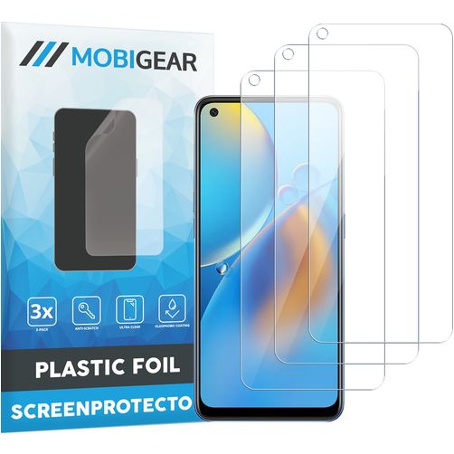 Mobigear OPPO A74 4G Película de ecrã em plástico - Compatível com capas (Pack de 3)