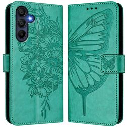 Mobigear Flowers Samsung Galaxy A17 Cover a libro portafoglio - Verde