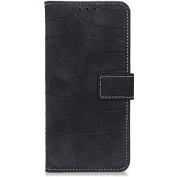 Mobigear Croco Huawei P40 Pungetui med Seddelrum - Sort