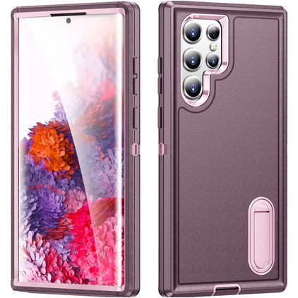 Mobigear Rugged Stand Samsung Galaxy S23 Ultra Hard Case Back cover Shockproof with Stand - Purple