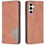 Mobigear Rhombus Slim Samsung Galaxy S24 FE Knížkové pouzdro - Hnědá