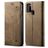 Mobigear Denim Slim Samsung Galaxy A21s Pungetui med Seddelrum - Brun