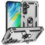 Mobigear Armor ring Samsung Galaxy S24 FE Plástico rígido Capa traseira Antichoque com anel - Prateado