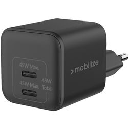 Mobilize Wall Charger Dual USB / USB-C Laddare Power Delivery 45W - Svart