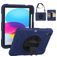 Mobigear SureGrip iPad 10 (2022) Plastica rigida / Silicone Back cover + Portapenna + Tracolla + Supporto - Nero / Blu