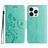 Mobigear Flowers iPhone 16 Pro Max Funda tipo libro Cartera - Verde