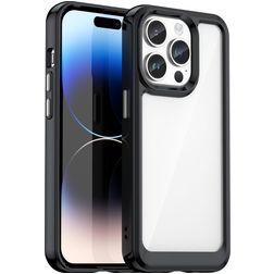 Mobigear Crystal iPhone 15 Pro Funda Plástico rígido Carcasa - Transparente / Negro