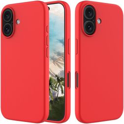 Mobigear Rubber Touch iPhone 16 Silicone Back cover - Rosso